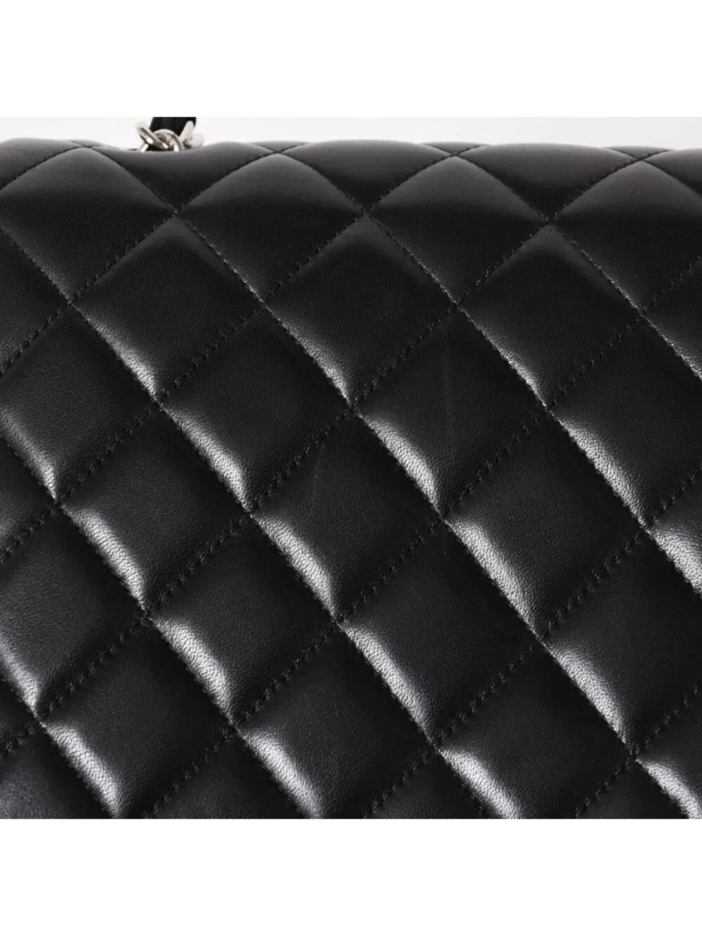 Chanel Maxi Quilted 33 Double Flap Chain Shoulder Bag CC Logo Lambskin Black